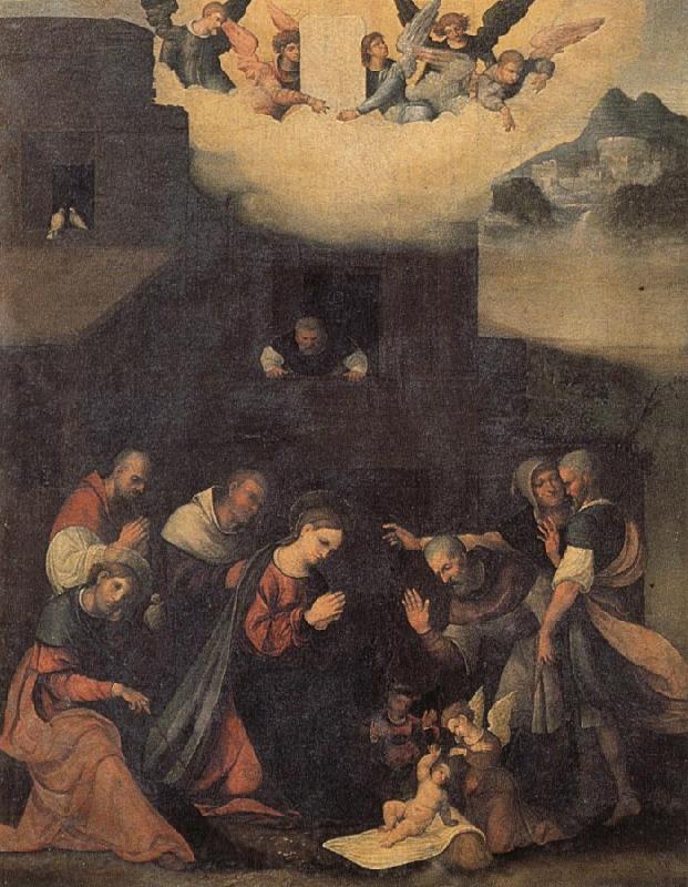 MAZZOLINO, Ludovico The Adoration of the Shepherds Spain oil painting art